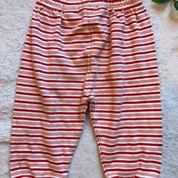 Striped Red & White 3-6M Cotton Jogger Pants GUC Baby Unisex Winter Holiday - Picture 9 of 15